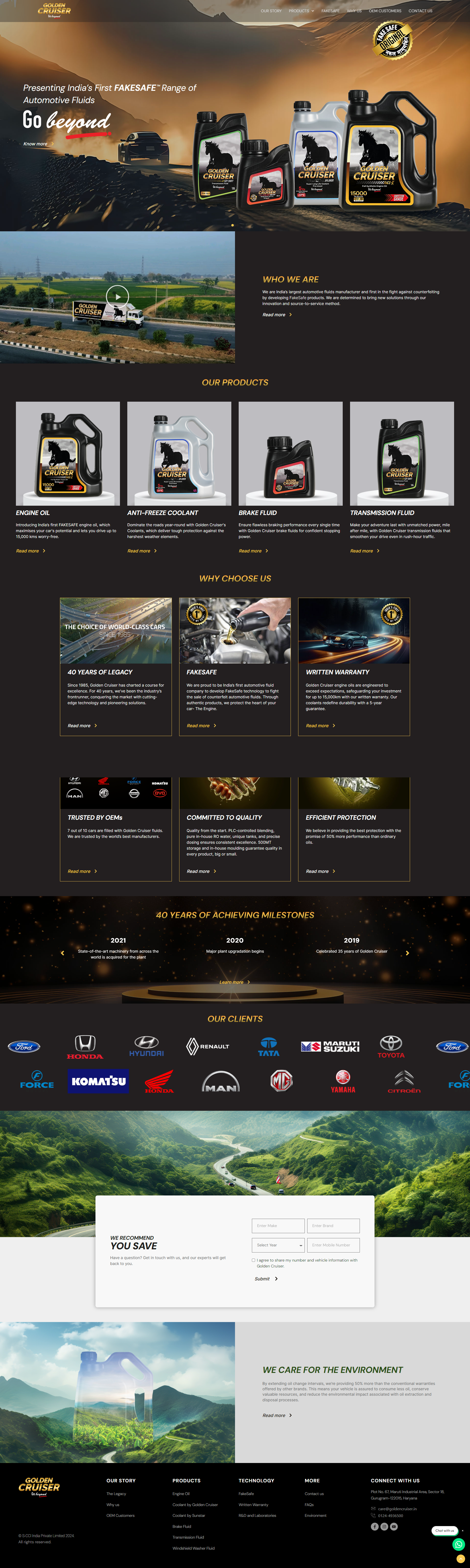 golden cruiser website screenshot