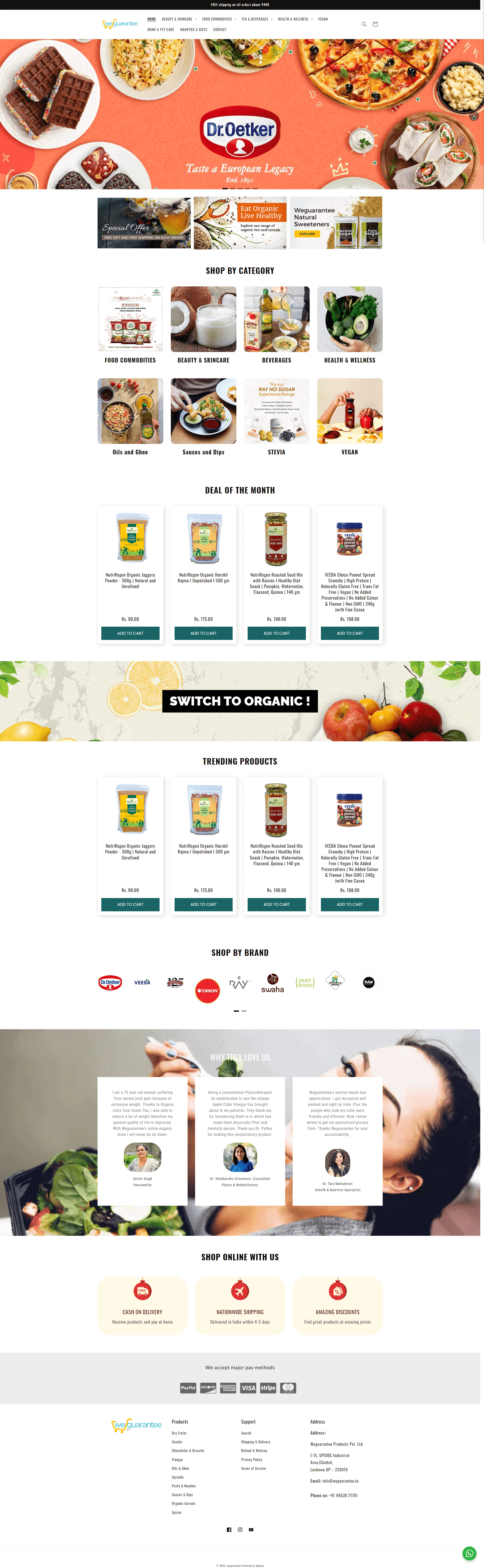 Weguarantee website screenshot