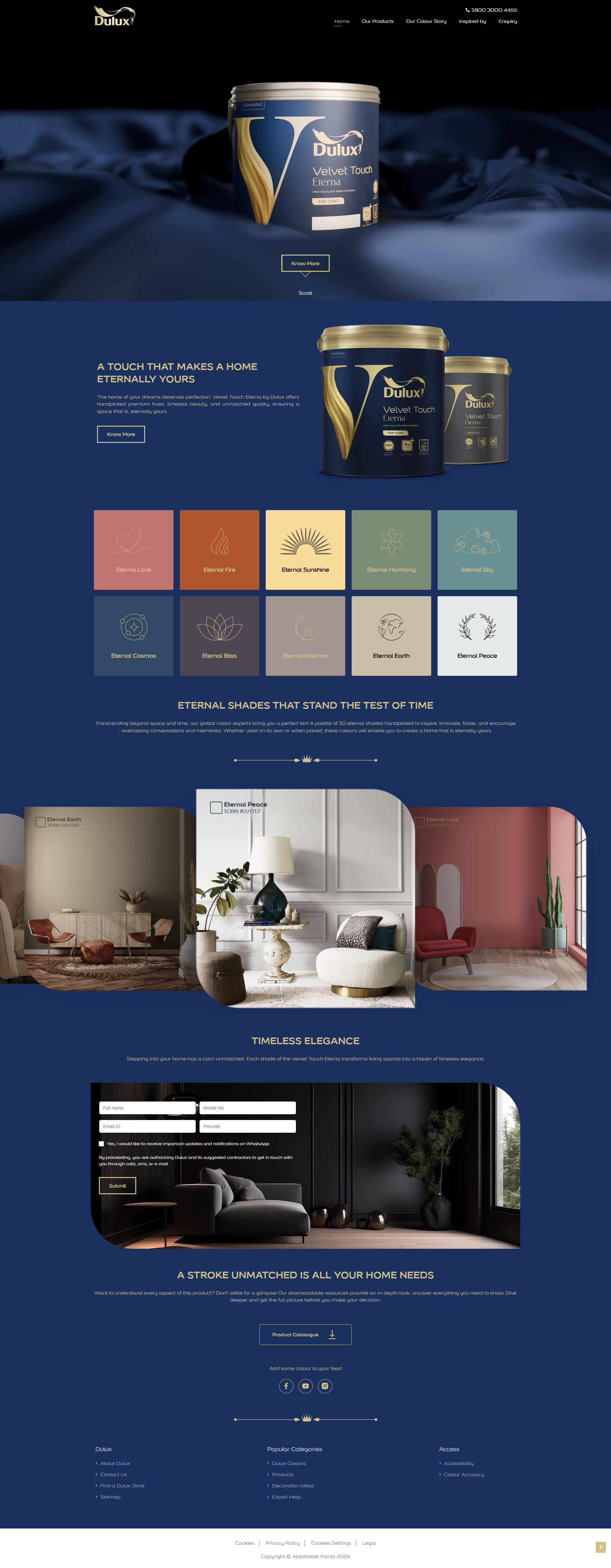 Dulux Eterna website screenshot