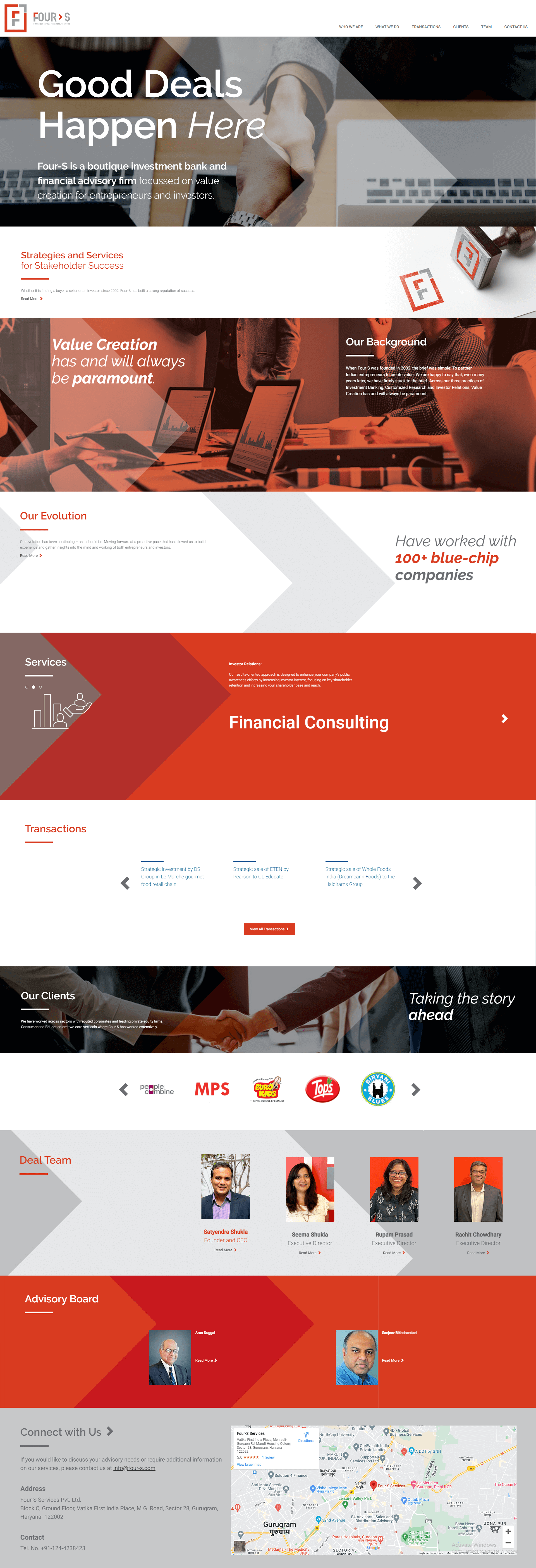Four-s website screenshot