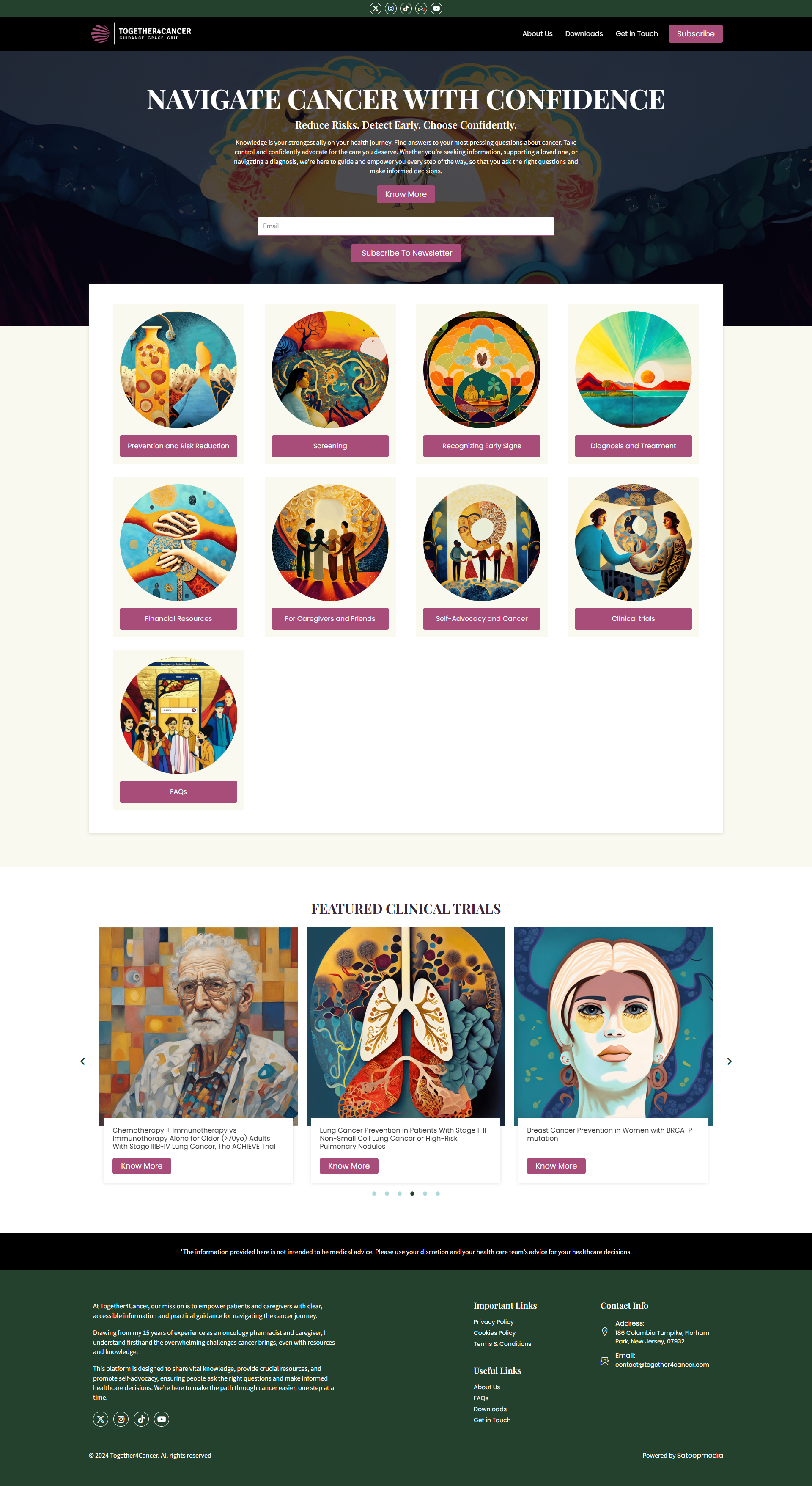 Together4Cancer website screenshot